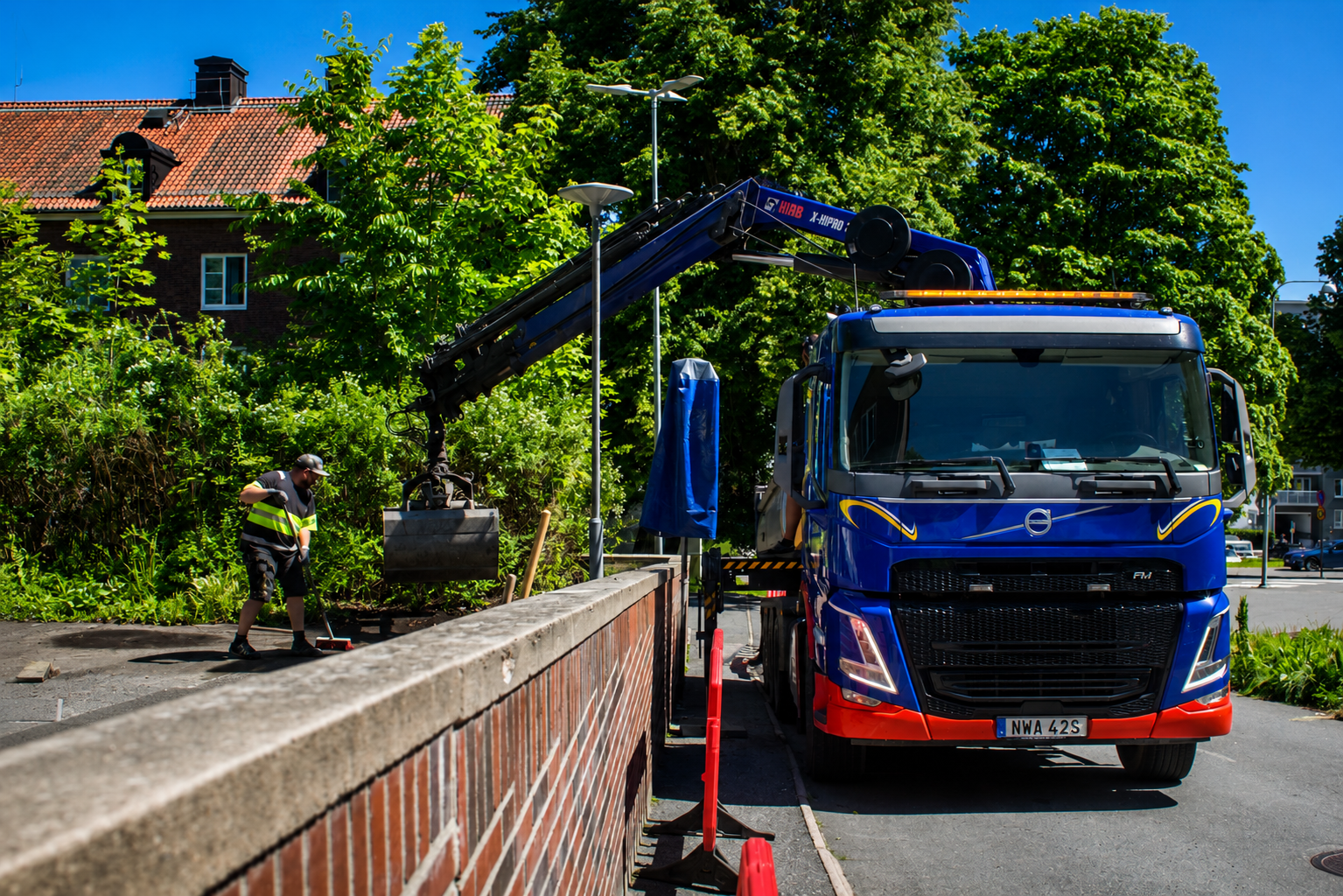 Anläggningstransport med kranbil